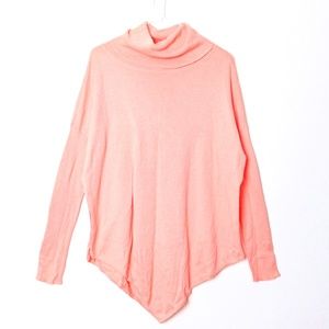 New York & Co Peach Turtleneck Asymmetrical Hem Tunic Sweater Size XS